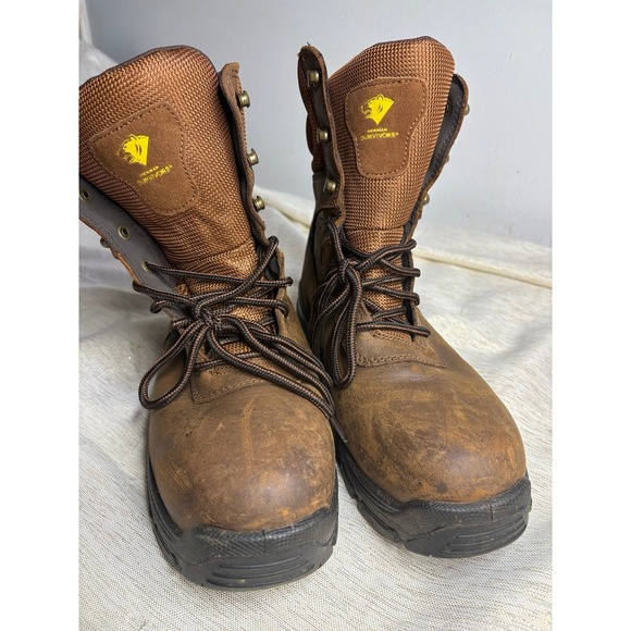 Men's Herman Survivors Brown Leather Round Safety size 9w - Picture 2 of 9